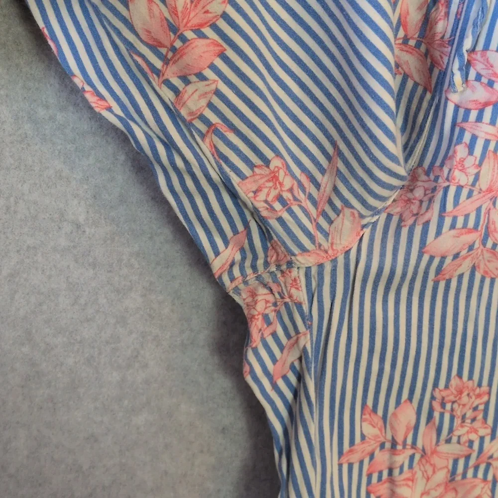 Lauren Ralph Lauren Blue & Pink Striped Floral Pajama Set